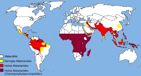 Weltweite Verbreitung der Malaria