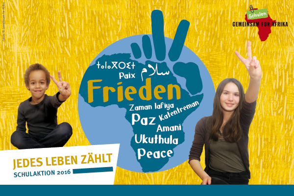 Banner Schulaktion Frieden - Jedes Leben zählt