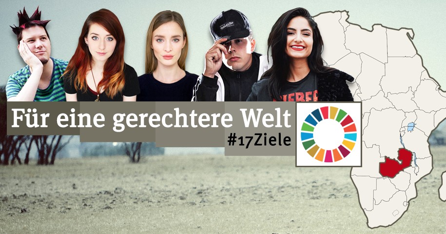 GEMEINSAM FÜR AFRIKA reist mit den YouTubern Ischtar Isik, CrispyRob, manniac, einfach Inka und Juliane von Jung&naiv nach Sambia #17Ziele_©GEMEINSAM FÜR AFRIKA