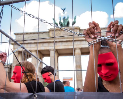 Pressefoto vom Sklavenmarkt in Berlin - Foto2 ©GEMEINSAM FUER AFRIKA/ Steffen Junghanß