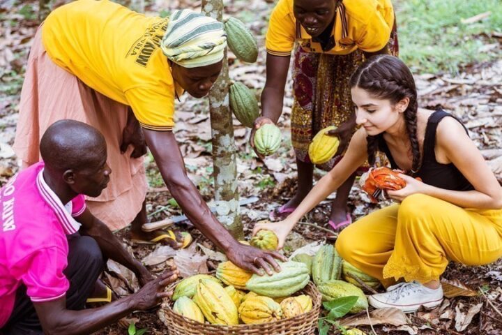 Ischtar Isik war mit uns in Ghana. Vor Ort konnte Sie erfahren, welch harte Arbeit hinter dem Kakaoanbau und der Kakaoernte steckt._© GEMEINSAM FÜR AFRIKA / Florian Oellers