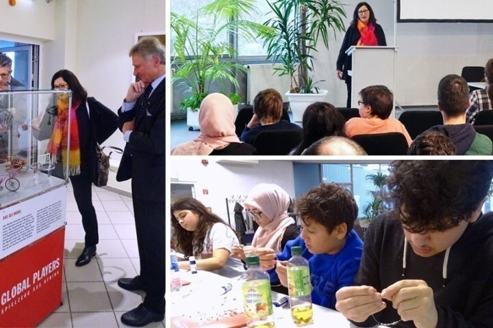 Susanne Anger, Sprecherin von GEMEINSAM FÜR AFRIKA, eröffnete im November 2018 die Ausstellung Global Players in Chemnitz._©GEMEINSAM FÜR AFRIKA